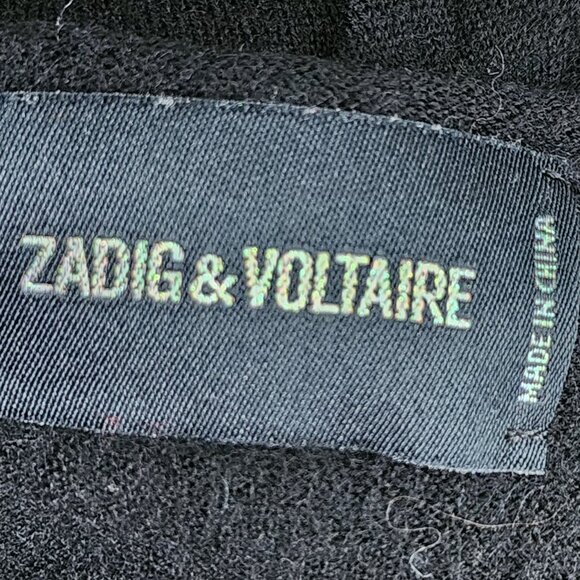 Zadig & Voltaire Black 100% Merino Wool Gwendal Love Sweater - Picture 4 of 6